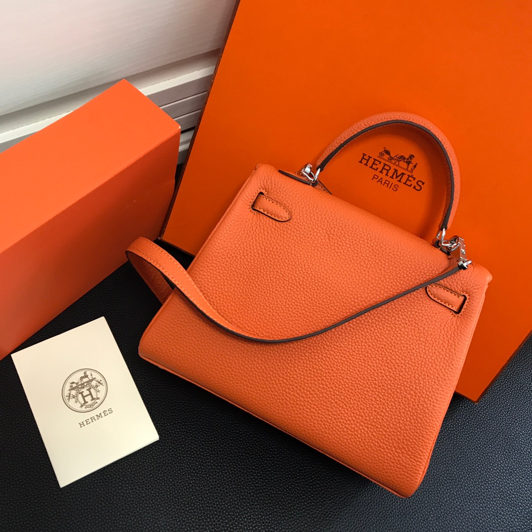 Hermes Kelly 32cm Handbag Shoulder Bag in Orange Togo Leather